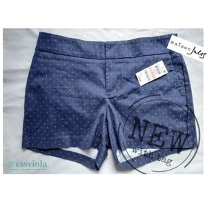 MAISON JULES navy, white polka dot shorts size 2 ( or "S") NWT